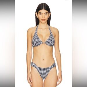 NWT LSPACE Isa Bikini Top in Atta Girl Gingham